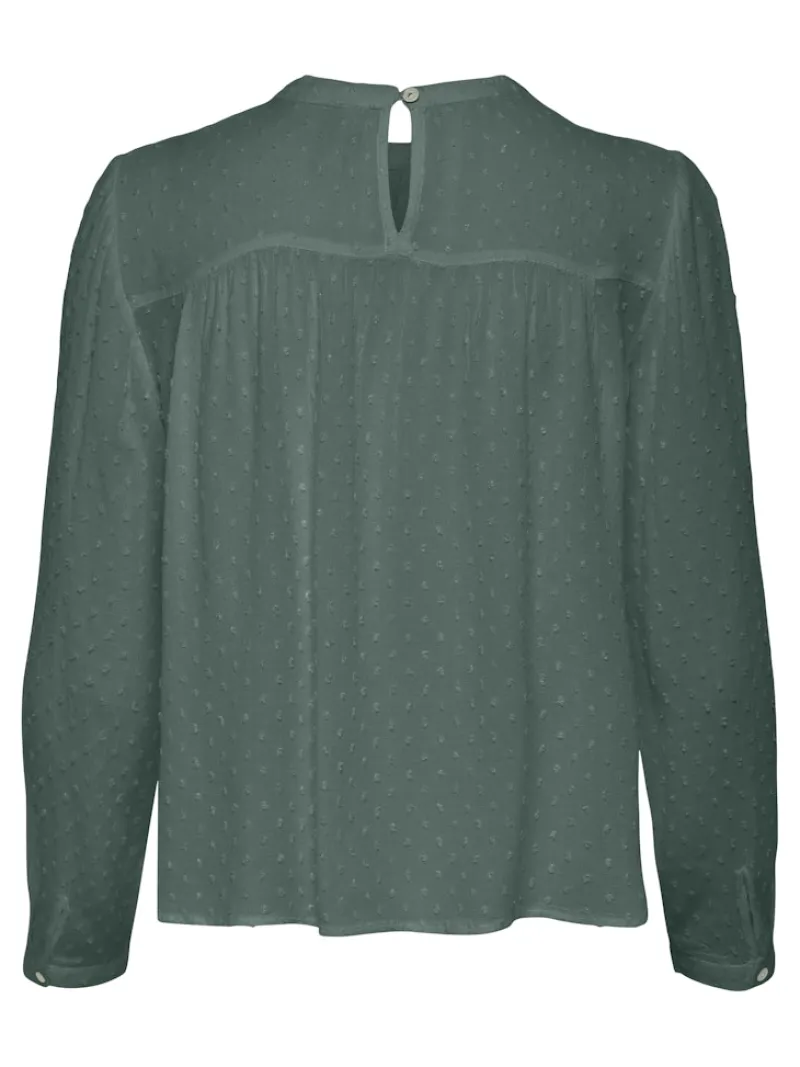 Only Blusen*ONLPELIA LIFE LS DOT BLOUSE WVN CS Balsam Green