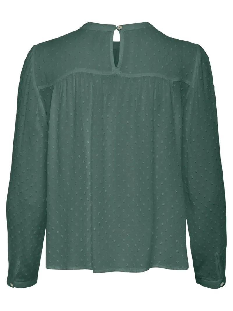 Only Blusen*ONLPELIA LIFE LS DOT BLOUSE WVN CS Balsam Green