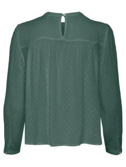 Only Blusen*ONLPELIA LIFE LS DOT BLOUSE WVN CS Balsam Green