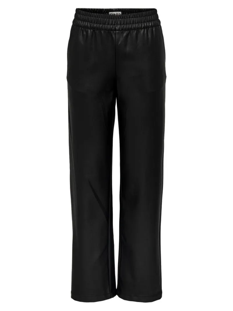 Only Hosen*ONLPOPSTAR LIFE MW WIDE COATED PNT NOOS Black