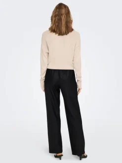 Only Hosen*ONLPOPSTAR LIFE MW WIDE COATED PNT NOOS Black