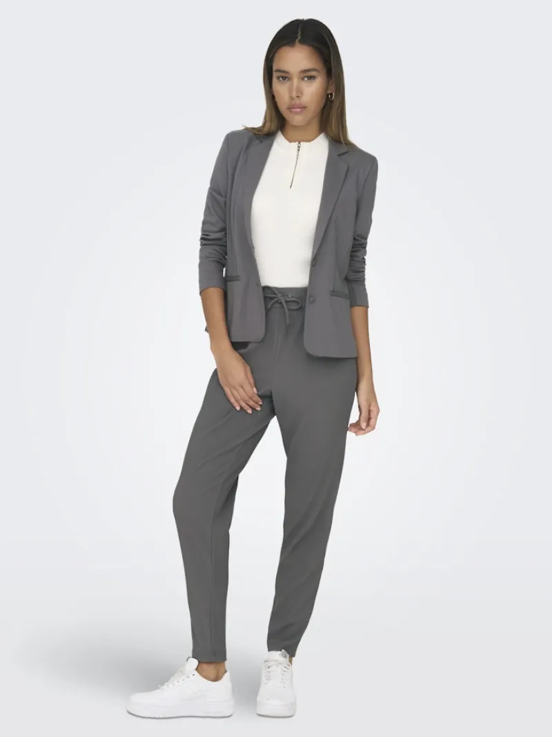 Only Hosen*ONLPOPTRASH-SALLY EASY MW RIB PNT NOOS dunkelgrau2