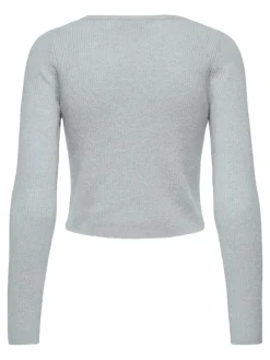Only Pullover & Sweatshirts*ONLRICA LIFE LS VNECK PEARL CARDIGAN KNT blue fog