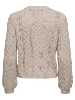 Only Pullover & Sweatshirts*ONLRUBINA LIFE LS CABLE O-NECK KNT NOOS Mocha Meringue