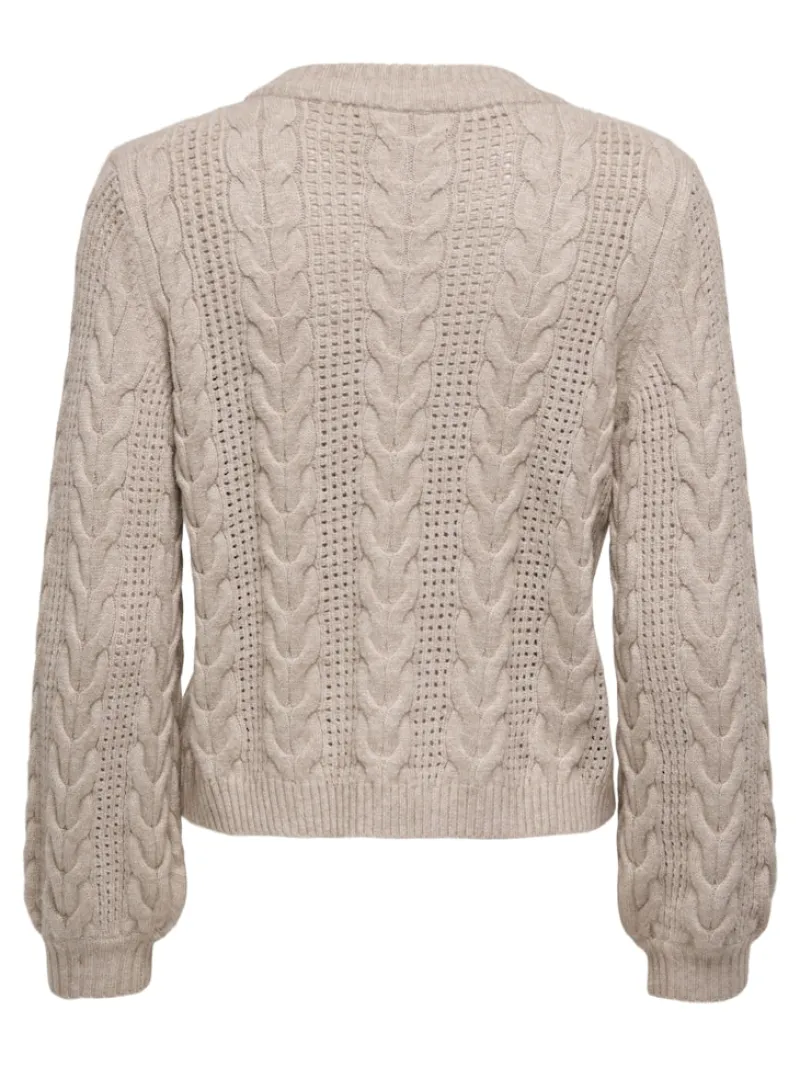 Only Pullover & Sweatshirts*ONLRUBINA LIFE LS CABLE O-NECK KNT NOOS Mocha Meringue