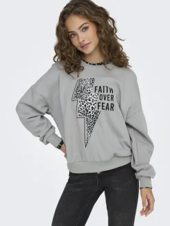 Only Pullover & Sweatshirts*ONLRUNA L/S O-NECK BOX CC SWT ultimate grey