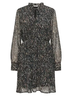 Only Kleider*ONLSABBIE LIFE L/S STRING DRESS WVN CS Black