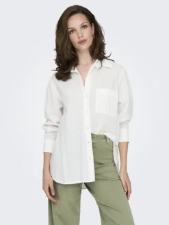 Only Blusen*ONLSALINA L/S SHIRT WVN NOOS Cloud Dancer