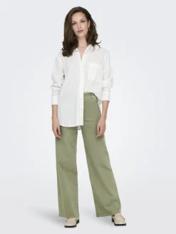 Only Blusen*ONLSALINA L/S SHIRT WVN NOOS Cloud Dancer