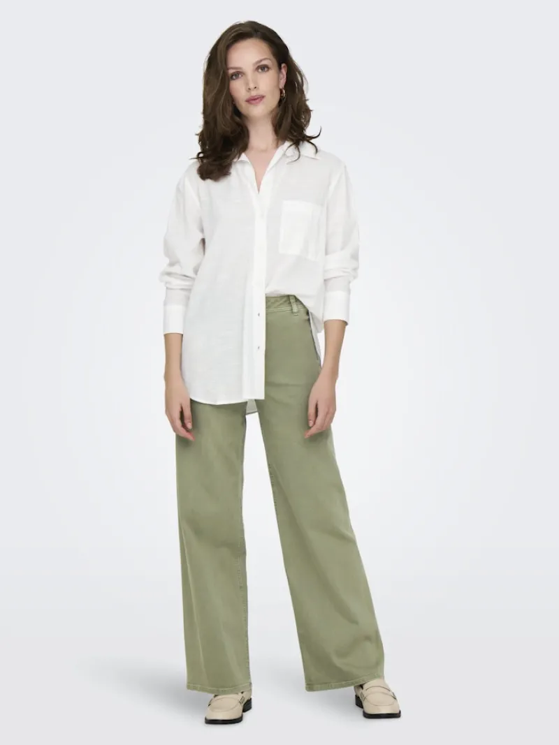 Only Blusen*ONLSALINA L/S SHIRT WVN NOOS Cloud Dancer