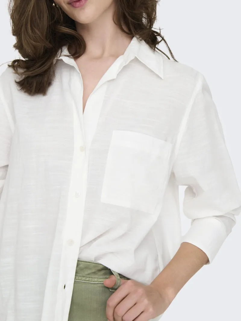 Only Blusen*ONLSALINA L/S SHIRT WVN NOOS Cloud Dancer