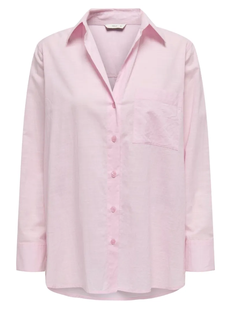 Only Blusen*ONLSALINA L/S SHIRT WVN NOOS pink lady