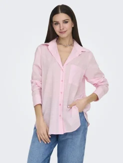 Only Blusen*ONLSALINA L/S SHIRT WVN NOOS pink lady