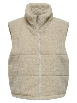 Only Westen*ONLSANDRA LIFETEDDY WAISTCOAT ZIP CS OTW pumice stone