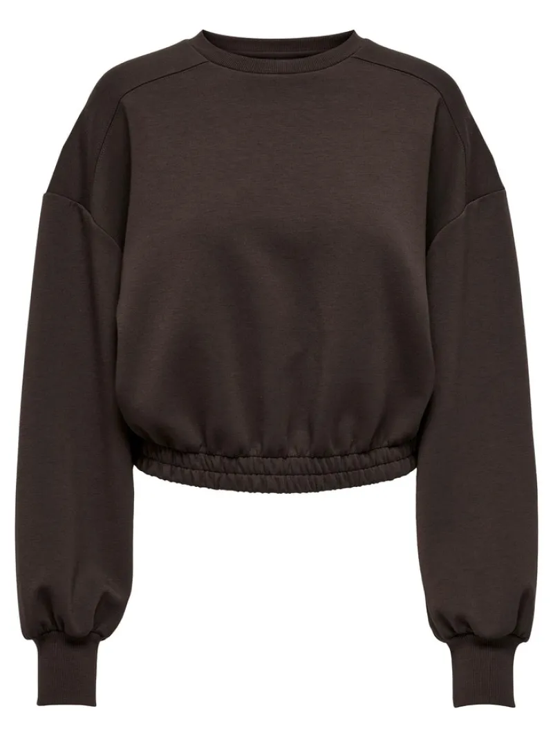 Only Pullover & Sweatshirts*ONLSCARLETT L/S CROPPED O-NECK SWT Hot Fudge