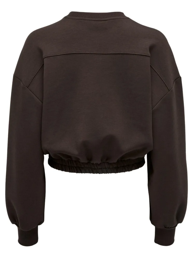 Only Pullover & Sweatshirts*ONLSCARLETT L/S CROPPED O-NECK SWT Hot Fudge
