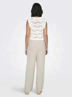 Only Hosen*ONLSIESTA MW PULL-UP LINEN BL PNT NOOS moonbeam