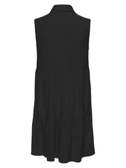 Only Kleider*ONLSIESTA S/L LINEN BL SHIRT DRESS PNT Black