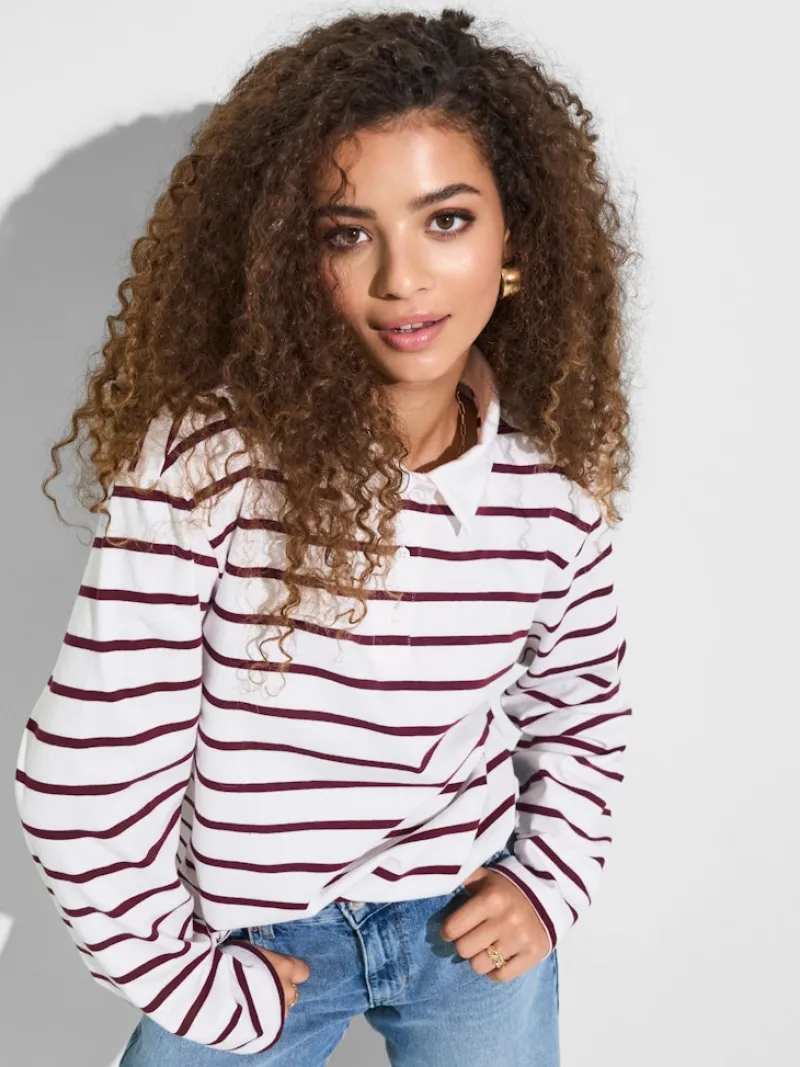 Only Shirts*ONLSIRA L/S POLO JRS burgundy