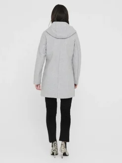Only Jacken*ONLSIRI BONDED HOOD COAT CC OTW Light Grey Melange