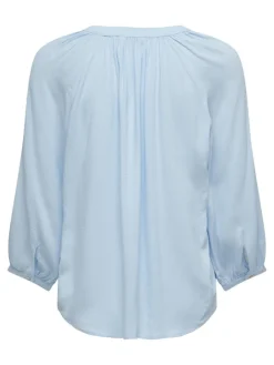 Only Blusen*ONLSKY 3/4 V-NECK TOP WVN CS Clear Sky