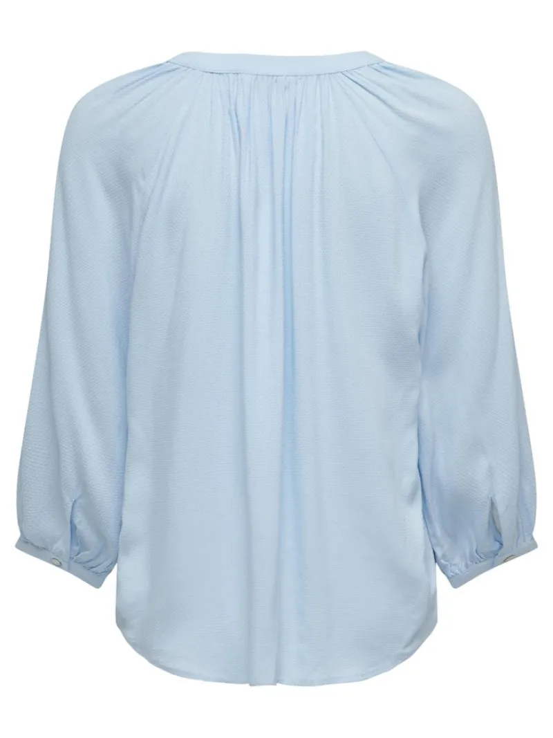 Only Blusen*ONLSKY 3/4 V-NECK TOP WVN CS Clear Sky
