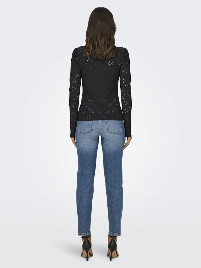 Only Shirts*ONLSMILLA LIFE L/S PUFF TOP JRS Black