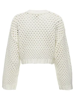 Only Pullover & Sweatshirts*ONLSMILLA SHORT PULLOVER L/S KNT NOOS marshmallow