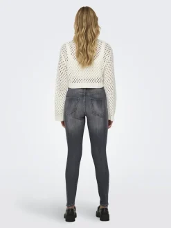 Only Pullover & Sweatshirts*ONLSMILLA SHORT PULLOVER L/S KNT NOOS marshmallow