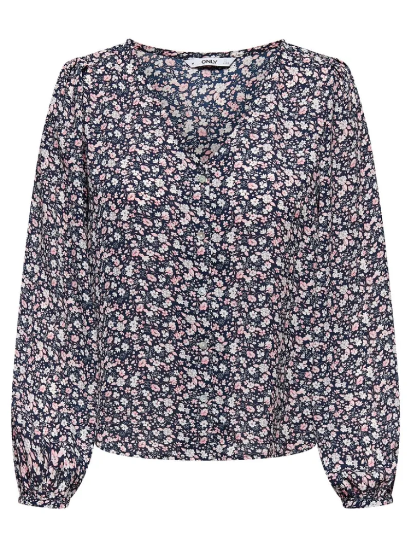 Only Blusen*ONLSONJA LIFE L/S BUTTON TOP PTM night sky2