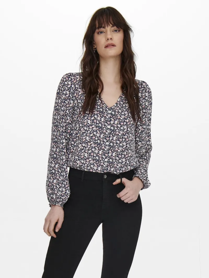 Only Blusen*ONLSONJA LIFE L/S BUTTON TOP PTM night sky2