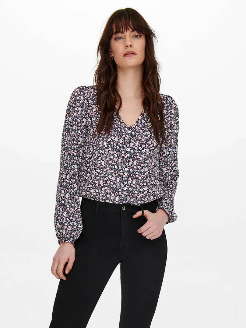 Only Blusen*ONLSONJA LIFE L/S BUTTON TOP PTM night sky2