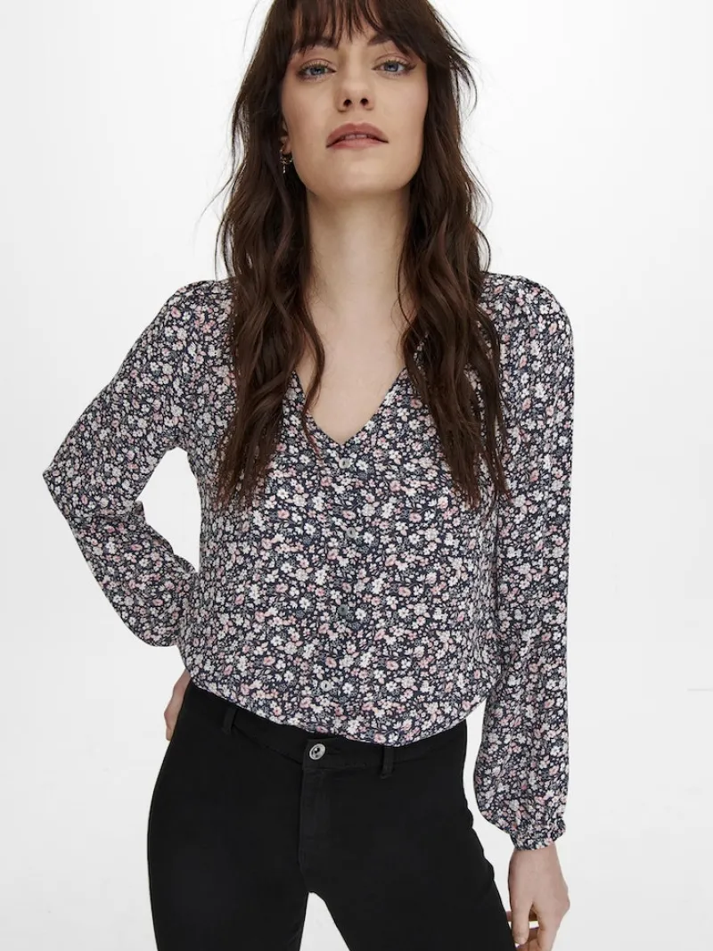 Only Blusen*ONLSONJA LIFE L/S BUTTON TOP PTM night sky2