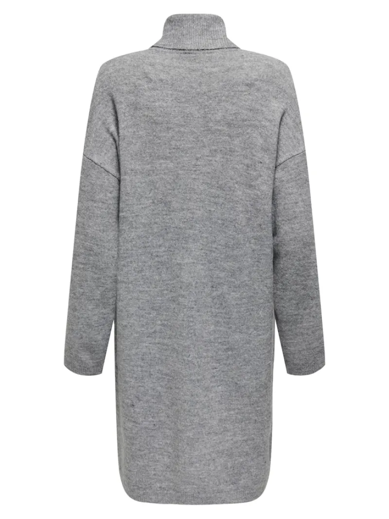 Only Kleider*ONLTALIO LS STRIPE ROLLNECK DRESS BF KNT Light Grey Melange