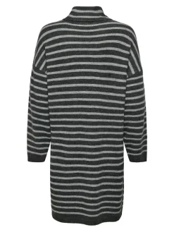 Only Kleider*ONLTALIO LS STRIPE ROLLNECK DRESS BF KNT Dark Grey Melange