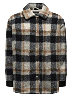 Only Jacken*ONLTANJA CALISTA CHECK TEDDY JACKET OTW birch