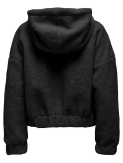 Only Jacken*ONLTANJA TEDDY HOOD JACKET OTW NOOS Black