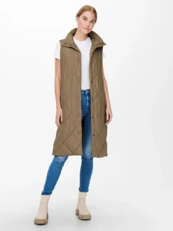 Only Westen*ONLTANZIA QUILTED WAISTCOAT CC OTW tigers eye