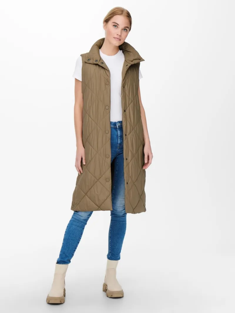 Only Westen*ONLTANZIA QUILTED WAISTCOAT CC OTW tigers eye