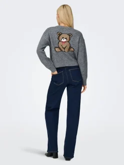 Only Pullover & Sweatshirts*ONLTEDDY LS CARDIGAN EX KNT Medium Grey Melange