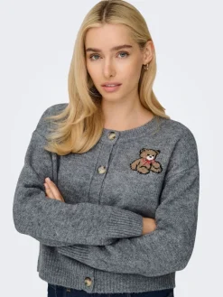 Only Pullover & Sweatshirts*ONLTEDDY LS CARDIGAN EX KNT Medium Grey Melange