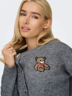 Only Pullover & Sweatshirts*ONLTEDDY LS CARDIGAN EX KNT Medium Grey Melange