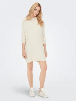 Only Kleider*ONLTESSA CAREY L/S HOOD DRESS KNT pumice stone