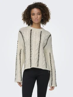 Only Pullover & Sweatshirts*ONLTESSA LS CABEL STITCH O-NECK CC KNT birch