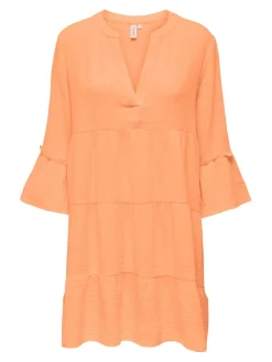 Only Kleider*ONLTHYRA PEPLON DRESS NOOS WVN Orange Chiffon