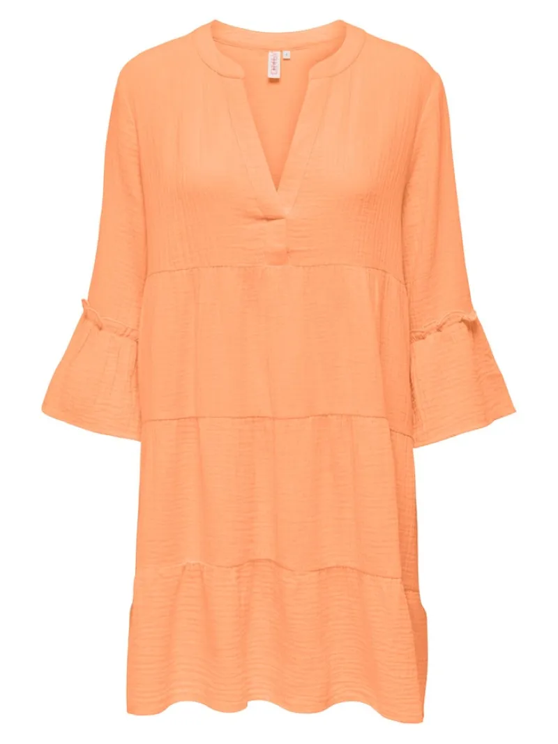 Only Kleider*ONLTHYRA PEPLON DRESS NOOS WVN Orange Chiffon