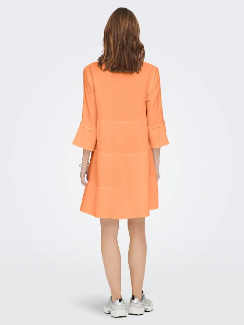 Only Kleider*ONLTHYRA PEPLON DRESS NOOS WVN Orange Chiffon