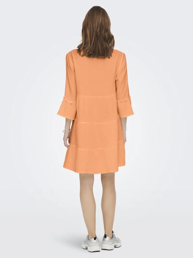 Only Kleider*ONLTHYRA PEPLON DRESS NOOS WVN Orange Chiffon