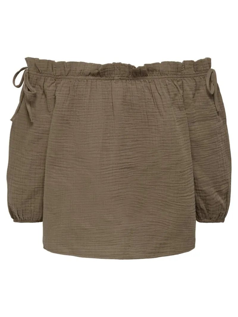 Only Blusen*ONLTILLA THYRA OFF SHOULDER TOP NN Walnut