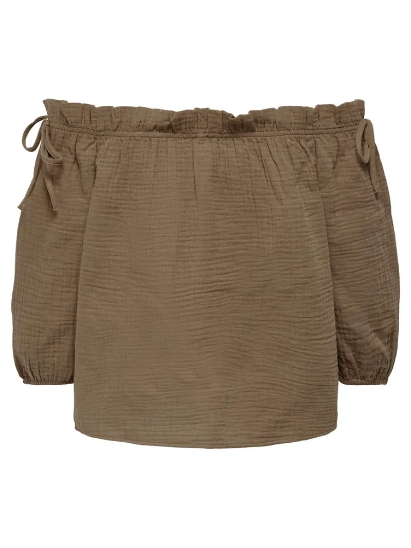 Only Blusen*ONLTILLA THYRA OFF SHOULDER TOP NN Walnut
